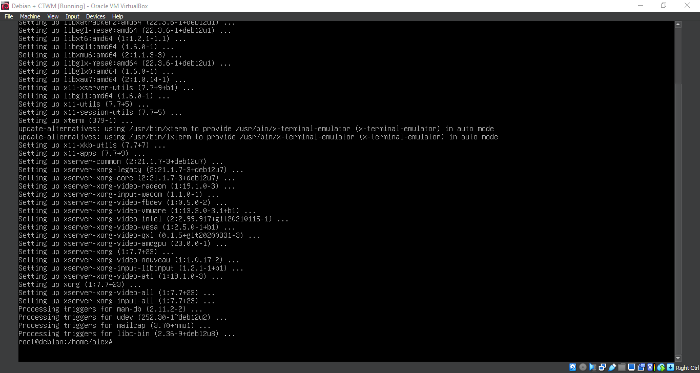 Running 'apt install xorg'